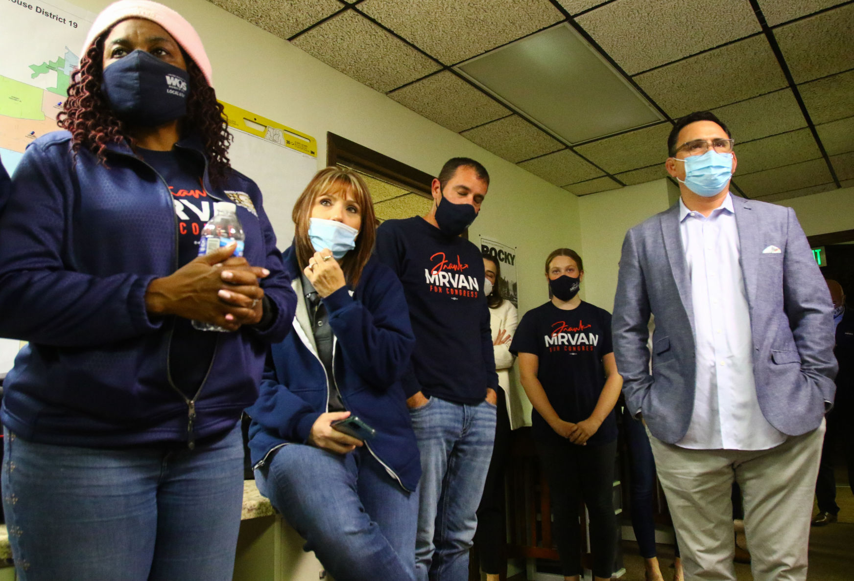 Frank Mrvan visits headquarters on Election Night